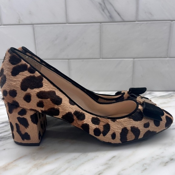 COLE Haan Women's Tali Bow Puma, Beige Leopard, Size 6.5 - Picture 2 of 10